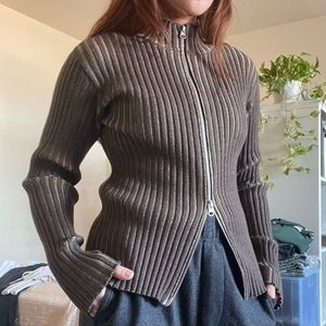 Double Zip Mock Neck Sweater by Prod